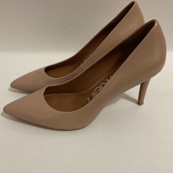 Calvin Klein Gayle Nude Leather Slip-on Pumps, Size 10 M - Picture 3 of 6